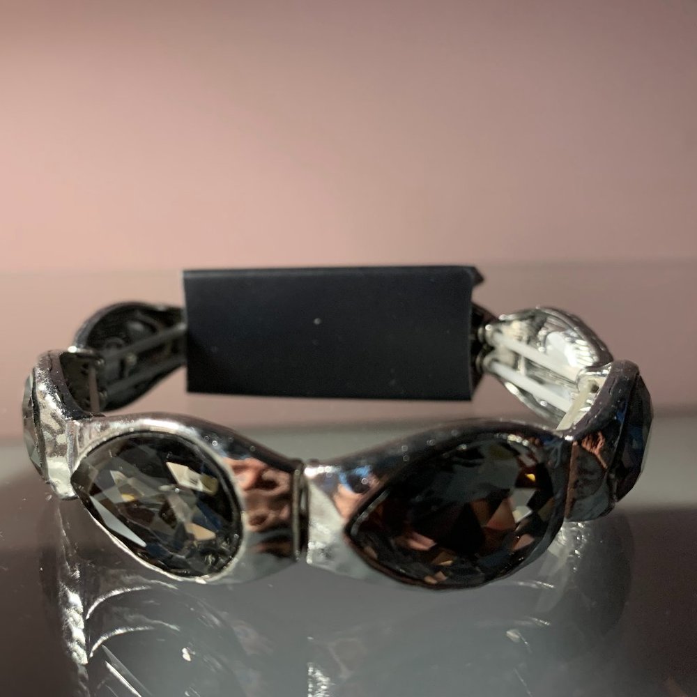 Paparazzi Formal Fanfare Silver Stretchy Bracelet